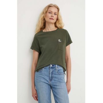 Levi's tricou din bumbac femei, culoarea verde