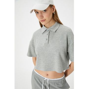 Tricou crop polo