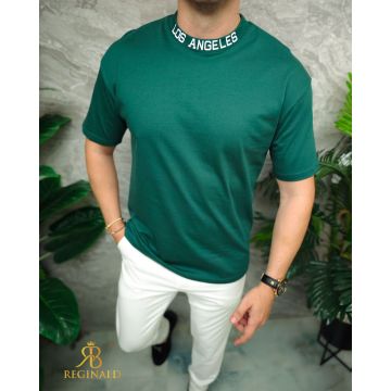 Tricou de bărbați, Verde cu guler rotund- TR1059