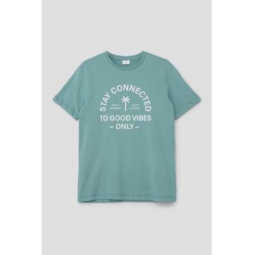 Tricou de bumbac cu imprimeu text