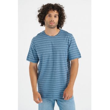 Tricou din amestec de bumbac cu model in dungi