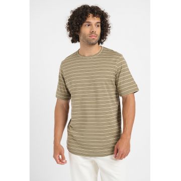 Tricou din amestec de bumbac cu model in dungi