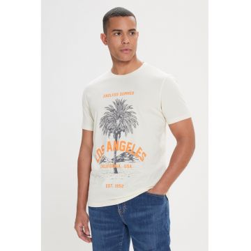 Tricou din bumbac cu imprimeu tropical