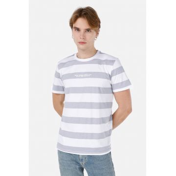 Tricou din bumbac cu model in dungi