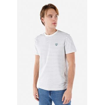 Tricou din bumbac cu model in dungi