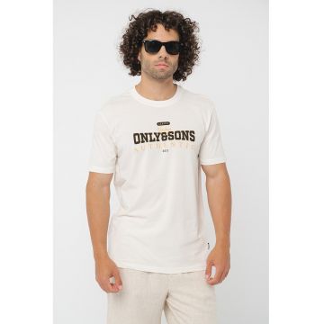 Tricou din bumbac organic cu imprimeu logo pe piept