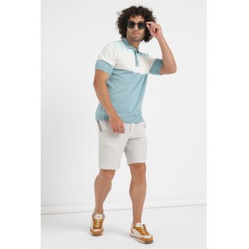 Tricou polo cu model colorblock