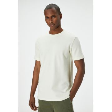 Tricou slim fit texturat