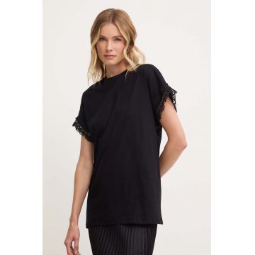 Answear Lab tricou din bumbac femei, culoarea negru