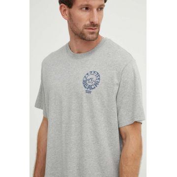 Levi's tricou din bumbac barbati, culoarea gri, cu imprimeu