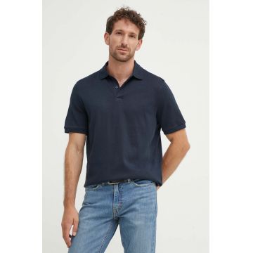 Marc O'Polo polo de bumbac culoarea albastru marin, neted, 426214453244