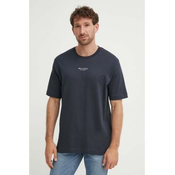 Marc O'Polo tricou din bumbac barbati, culoarea albastru marin, cu imprimeu, 426201251382