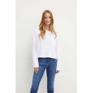 MAX&Co. longsleeve din bumbac culoarea alb, 2426946021200