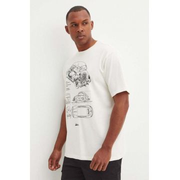 Medicine tricou din bumbac barbati, culoarea bej, cu imprimeu