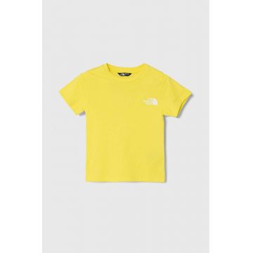 The North Face tricou copii SIMPLE DOME TEE culoarea galben, cu imprimeu