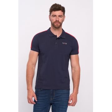 Tricou de bumbac cu decolteu polo