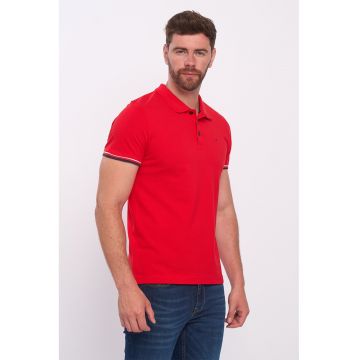 Tricou de bumbac cu decolteu polo