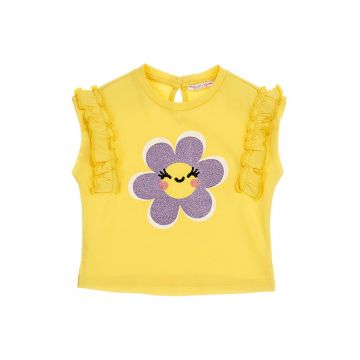 Tricou de bumbac cu imprimeu floral