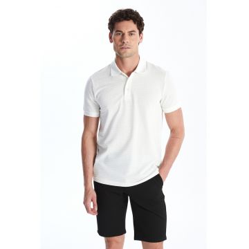 Tricou polo cu aspect texturat