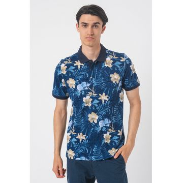 Tricou polo cu imprimeu tropical