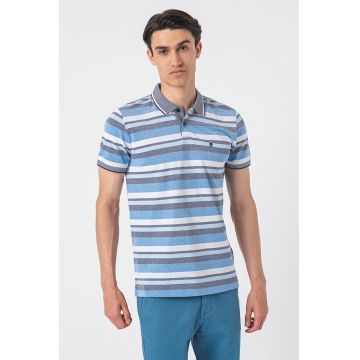 Tricou polo cu model in dungi