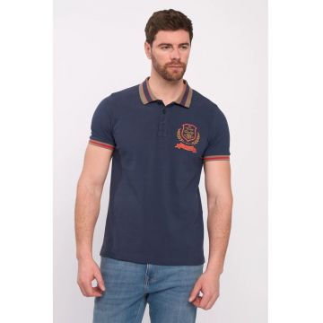 Tricou polo de bumbac cu logo brodat