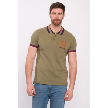 Tricou polo de bumbac cu logo brodat