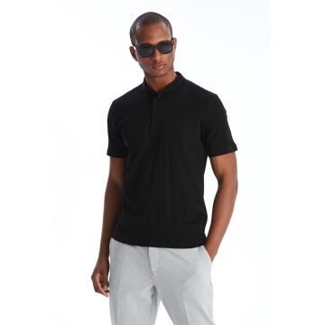 Tricou polo slim fit cu guler Mao