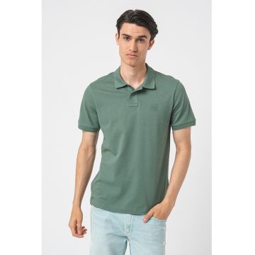 Tricou polo slim fit din material pique Passenger