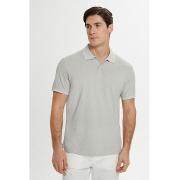 Tricou polo texturat de bumbac