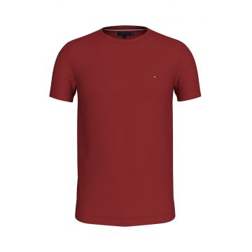 Tricou slim fit cu decolteu la baza gatului