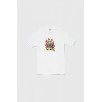 Vans tricou de bumbac pentru copii Digital Repair culoarea alb, cu imprimeu, VN000JC3WHT1