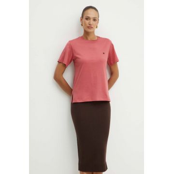 Weekend Max Mara tricou din bumbac femei, culoarea roz, 2425976021600