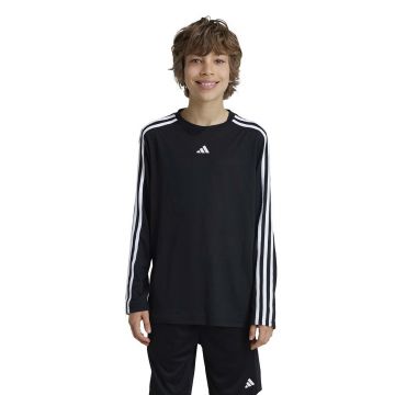 adidas longsleeve copii J TR-ES 3S LS culoarea negru, cu imprimeu, IW0846