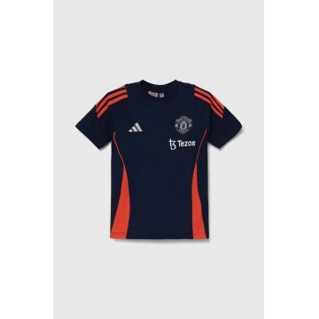 adidas Performance tricou de bumbac pentru copii MUFC TEEY culoarea albastru marin, cu imprimeu, IT2022