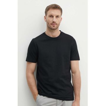 BOSS tricou barbati, culoarea negru, neted