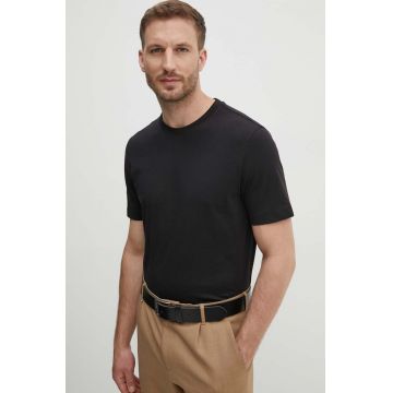 BOSS tricou din bumbac barbati, culoarea negru, neted, 50468972