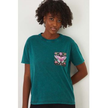 Medicine tricou din bumbac femei, culoarea verde