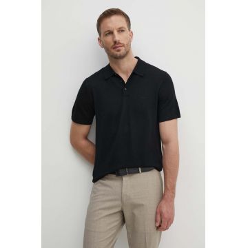 Michael Kors polo din lână culoarea negru, neted, CT460C47AP