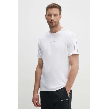 Michael Kors tricou din bumbac barbati, culoarea alb, cu imprimeu, CT4524E1V2