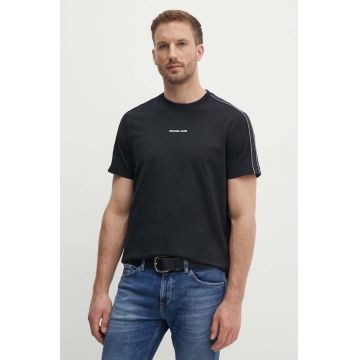 Michael Kors tricou din bumbac barbati, culoarea negru, cu imprimeu, CT4524E1V2