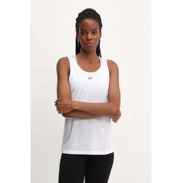 Reebok top de antrenament Identity Training Supremium culoarea alb, 100076277