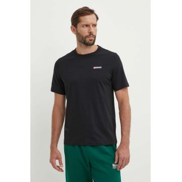 Reebok tricou din bumbac barbati, culoarea negru, cu imprimeu, 100076372