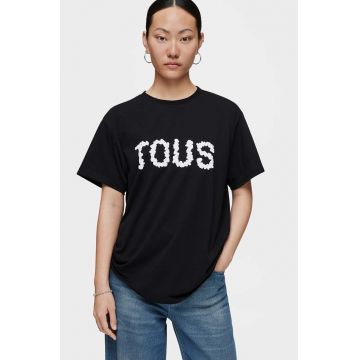 Tous tricou din bumbac femei, culoarea negru, 2002104851