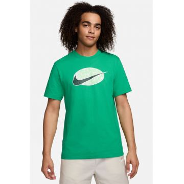 Tricou cu decolteu la baza gatului si imprimeu logo Swoosh