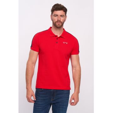 Tricou de bumbac cu decolteu polo