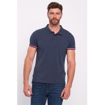 Tricou de bumbac cu decolteu polo