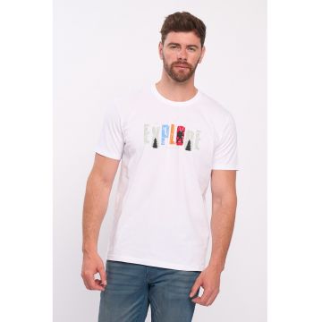 Tricou de bumbac cu imprimeu text