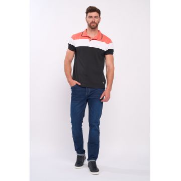 Tricou polo cu aspect pique