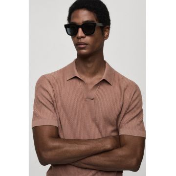 Tricou polo cu aspect striat Fluid